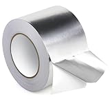 Aluminium Klebeband Hitzebeständiges Selbstklebendes, 1 Rolle 100mm*50m Alu Klebeband, Wasserdichtes aluklebeband, Netzverstärkt von Lüftungs und Klimaanlagen,Metallklebeband UV,Dampfsperre Klebeband