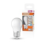 Osram LED-Lampen, klassische Miniballform, 40 Watts Ersatz, E27, P-shape, 4000 Kelvin, Kalt weiß, Matt, single Pack