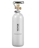 VEVOR CO2-Tank (2 kg) CO2 Flasche aus legiertem Stahl, CO2-Lufttank mit Grauer Sprühbeschichtung, DIN477-Ventil, Griff und einstellbarem Druck, TÜV-geprüfter Gaszylinder für Fassbierausschank