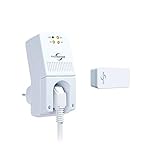 PROTECTOR Funk-Abluftsteuerung ASK-5020 – Fensterkontaktschalter für Dunstabzugshauben – Neuer batterieloser Kinetik-Sender – ohne Magnet – 100 m Funkreichweite – drahtloser Fensterkontakt-Sensor