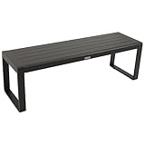 DEGAMO Gartenbank Hockerbank Riva 3-sitzer 138cm, Aluminium anthrazit, wetterfest, Outdoor