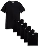 Amazon Essentials Herren Unterhemd Mit V-Ausschnitt, Atmungsaktiv, Baumwolle, 6er-Pack, Schwarz, XXL