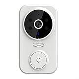 Oniissy Video-Türklingel mit Chime, Ultra HD Kabelgebundene Türklingel mit Kamera, 2,4GHz WLAN, Personenerkennungsalarme, Nachtsicht, 2-Wege-Audio, Fernzugriff, Video Doorbell WiFi(Weiß)