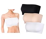 SamHeng Damen Seamless Tube Top Bra Bandeau Unwattierte Trägerlose Bras Bralette 3er Pack