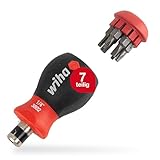 Wiha Schraubendreher mit Bit Magazin Stubby I mit 7 Doppelbits I 14 Werkzeuge in einem I Schlitz, Philips, Pozidriv, Innensechskant, Torx® (43613)