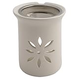 Räucherstövchen Keramik Weiß – Sternenblume Design mit Edelstahlsieb & Metallscheibe – Für Weihrauch & Kräuter, Höhe 11 cm | Incense Burner
