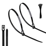 Yatrosynth 50 Stück Kabelbinder Wiederverschließbar, UV Beständig Kabelbinder lang Set, 200mm x 4.8mm, für Kabelmanagement, Gartenarbeit, Wohnen - Schwarz
