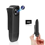 Pudet Luo Bodycam HD 1080P Kleine Kamera mit 32GB Speicherkarte,Mini Kamera ohne WLAN, Audio Video AufzeichnungTragbare Mini Überwachungskamera mit Nachtsicht für Sicherheit, Wache