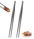 2 Stück 30cmküchenpinzette mit Aufhängung,Professionelle Kochpinzette Küchenwerkzeuge Grillen,Grillpinzette Pinzette,Edelstahl Küchenpinzette als Fleischzange Bratzange Kochpinzette oder Servier Zange
