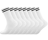 Socken Herren Damen Sportsocken 4 paar Tennissocken Schwarz Lange Baumwollsocken Weiß Laufsocken Arbeitssocken,weiss,35-38