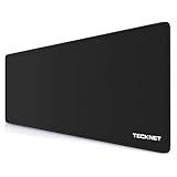 TECKNET Mauspad XXL Speed Gaming, 900x400 mm Schreibtischunterlage Schwarz, Gamer Mouse Pad, Wasserdicht mousepad, Spezielle Oberfläche Verbessert Präzision und Geschwindigkeit, rutschfeste Gummibasis