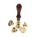 Hemobllo 6Stücke Vintage Wachsstempel mit Holzgriff Retro Dichtungswachs Stempel für Einladungen Karten und Umschläge für DIY Projekte und Persönliche
