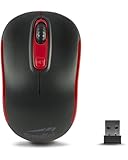 Speedlink CEPTICA Mouse Wireless - kleine Maus ohne Kabel, PC Maus kabellos für Notebook und Laptop, leicht, 2.4G USB Nano-Empfänger, dpi-Schalter bis 1600 dpi, schwarz-rot