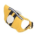 SHINEOFI Schwimmweste für Kleine Hunde und Katzen S Gelb mit Auftrieb Verstellbar Weiches Material Notfallgriff Haustier Sicherheitsweste fürs Schwimmen und Bootfahren