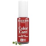 PODERM - TEEBAUM-NAGELLACK COLOR CARE Allurarot - verbessert das Aussehen für die gelbe oder brüchige Nägel - 2 IN 1 PFLEGE - Hergestellt in der Schweiz