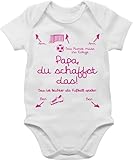 Baby Body Junge - Strampler & - Papa du schaffst das Fußball Mädchen - 1/3 Monate - Weiß - babybody mit spruch sachen für neugeborene dad bodys geschenke geburt sprüchen daddy babysachen zur