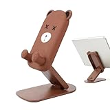 Générique Schreibtisch-Telefonhalter, zusammenklappbar, 11,5 x 6,5 x 2,5 cm, verstellbar, Mobile Dock, niedliches Cartoon-Bär-Design, kompakt, leicht, Rahmen für Büro und Zuhause