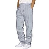 Jogginghose Herren Sommer Baggy Cargohose Freizeit Regular Chino Hose Loose Fit Einfarbig Sporthose Wandern Urlaub Outdoorhose mit Taschen Strand Hose Kordelzug Stretch Traininghose 2