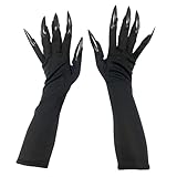 Bluelucon Hazbin Hotel Alastor Cosplay Handschuhe Anime Cosplay Schwarze Teufelskralle Handschuhe Alastor Brille Teufelshörner Haarnadel für Halloween Party Verkleidung Outfit Requisiten