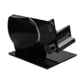 EUREL RS92 Allesschneider Elektrisch Schwarz – Brotschneidemaschine, Vollmetall, Glasplatte, 0–15mm Schnittstärke, 100W DC-Motor, Servier- & Aufbewahrungsschale