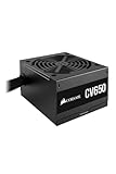 Corsair CV650 80 PLUS Bronze Nicht-Modulares ATX 650 Watt Netzteil (Ununterbrochene Stromversorgung, Gesteuerter 120-mm-Lüfter, Kompaktes Gehäuse, Schwarze Ummantelung und Gehäuse) EU - Schwarz