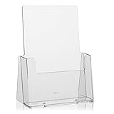 taymar DIN A5 Tisch-Prospekthalter, Prospektständer, glasklarer Flyerständer, Präsentationsständer