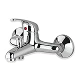 Verchromter Wasserhahn für Badewanne, Wandarmatur aus Edelstahl