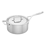 Demeyere 5-plus Edelstahl 4-qt Sauce Pfanne mit Helper Griff