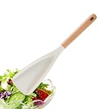 Silikon-Spatel – hitzebeständiger Spatel zum Kochen, Antihaft-Pfannenwender, Löffel, Kochen, Backen und Rühren, lebensmittelechtes Silikonwerkzeug mit Holzgriff für die Küche