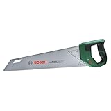 Bosch Handsäge 400mm (Fuchsschwanz 400mm; SK5-Stahl Sägeblatt für schnelle Schnitte in Holz; 11TPI; Induktionsgehärtete Zähne; 45°/90° Markierungshilfe; Metrische Skala; Ergonomischer Softgrip)