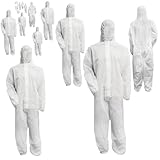 Bohrfux - 10 Stück PP Einweganzug Schutzanzug Einweg Overall Maleranzug 40g/m² Gr. L-XXXL (wählbar) Einwegoveralls Polypropylen Schutzoverall (XXL)