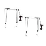 Milisten 2 Sätze Fahrradhebebühne Für Die Garagendecke Fahrradaufhänger Für Die Wandmontage Deckenradregal Fahrradhaken Zum Aufhängen Kajakständer Für Die Garage Garagenaufzug Abs Black