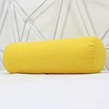 Nackenrolle mit abnehmbarem, waschbarem Bezug, Yoga-Zylinder-Nackenrolle, atmungsaktives Nackenkissen für Kopf, Rücken, Beine (Gelb, 50 x 18 cm)