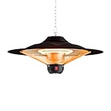 Terrassenheizer Für Den Außenbereich Mit LED-Leuchten, Elektrische Hängeheizung Mit 3 Temperatureinstellungen, Raumheizung Für Den Innen- Und Außenbereich Für Balkon, Garage