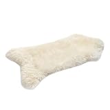 HOME LAMB Lammfell Weiß 55-60 x 35-40 cm - Weich Schaffell Echt - Natürliche Lammfell Teppich Wohnzimmer - Flauschig Lammfell Echt - Deko Fell Schlafzimmer - Naturfell - Lammfelle