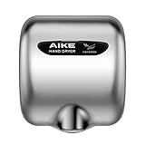 AIKE AK2800B ECO Händetrockner - elektrisch, aus gebürstetem Edelstahl mit Sensorautomatik und HEPA-Filter, 10–15 Sekunden Trocknung, umweltfreundlich und effizient