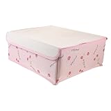 NOLITOY Faltbare Unterwäsche Aufbewahrungsbox mit Deckel Vielseitiger Organizer für Bh Socken Unterhosen Platzsparend Robust Rosa Cherry Design für Schrank und Haushalt