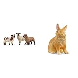 SCHLEICH 42660 Schaffreunde, ab 3 Jahren, Farm World - Spielfigur, 5 x 19 x 11 cm & 13974 Löwenkopfkaninchen, ab 3 Jahren, Farm World - Spielfigur, 2 x 4 x 5 cm