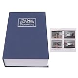 Buchsafe, innovativer mittelgroßer Wörterbuch-Umleitungs-Buchtresor mit Codeschloss zur Aufbewahrung von Geld, Schmuck, Karten, Dokumenten, Edelstahl, ABS, 240 x 160 x 55 mm (Blau)