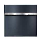 Metzler Briefkasten mit Zeitungsfach Anthrazit - Personalisiert mit Edelstahl V2A Namensschild - Pulverbeschichtung in RAL 7016 Anthrazit - Wandbriefkasten mit Zeitungsfach - Stelio