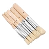 Gogogmee 5 Stück Teiliges Schablonenpinsel Set mit Naturborsten Holzgriff Malpinsel für Öl Acrylfarben Vielseitige für Kunst Basteln DIY Langlebig und Einfach zu Reinigen