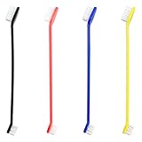 4 Stück Hundezahnbürste,Hunde Zahnbürste,Hundezahnbürste für kleine Hunde,katzen Zahnbürste,Zahnbürste katze,für Zahnpflege für Haustier,Anti-Plaque (Schwarz,Gelb,Rot,Blau)