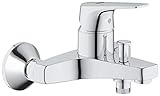 GROHE Start Flow, Badewannenarmatur mit Werkzeug (Duscharmatur für Badewanne, Auto-Umstellung Wanne/Brause, integriertes Rücklaufventil, Metallhebel, S-Anschlüsse, Mischbatterie), chrom, 23772000