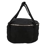 ZIXINNKC Camping-Topf-Aufbewahrungstasche, Reise, tragbar, staubdicht, Gusseisen-Pfannenöfen, Tragetasche, Picknick, wasserdicht, verschleißfest, kollisionssicher, nasses (Schwarz)