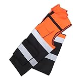 DECOMELODY Reflektierende Sicherheitsweste für Herren Atmungsaktive Abriebfeste Warnweste mit Hochsichtbaren Streifen für Nächtliches Laufen Radfahren und Arbeit im Freien Orange Rot