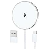 15W Mag-Safe Ladegerät, 2M Wireless Charger für Apple iPhone 16/15 Pro Max/15 Plus/15 Pro/15/14/14 Plus/13/12/11, AirPods, Induktive Ladestation iPhone Kabelloses Ladegerät Induktives iPhone Ladegerät