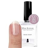 Miss Sophie Base Coat, Transparenter Unterlack für Nagelfolien & Nagellack, Schnelltrocknend, Langer Halt, Stärkung der Nägel, Mit Vitamin E, Für empfindliche & rissige Nägel