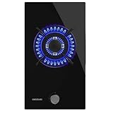 Cecotec Butan- und Erdgas-Kochfeld 1 Flamme Bolero Squad G 1200S Glass Black. 3500W, Schwarzes Glas, Einzelne Gusseisenroste, WOK-Brenner mit Dreifachkrone, Elektrische Zündung, Sicherheitssystem