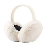 WOIRROIP Winter Ear Warmers, Winter Earmuffs, Foldable, Removable, Washable, Plush Earmuffs, Warm Cold Protection, Cold Winter Accessories, Outdoor Ear Cups