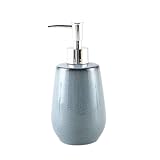 Seifenspender, 14,2 Unzen, hellblaue Sandkorn-Keramik-Lotionsflasche mit Pumpe, nachfüllbarer Flüssigseifenspender für Badezimmer, Küche, Spülmittel